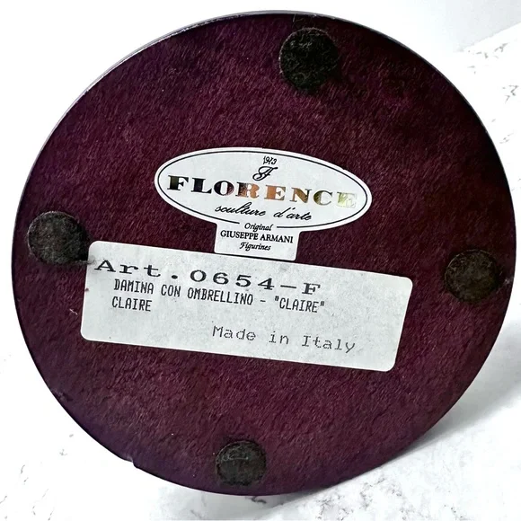 Giuseppe Armani Florence Italy CLAIRE Figurine 0654 F - Domina Con Ombrellino